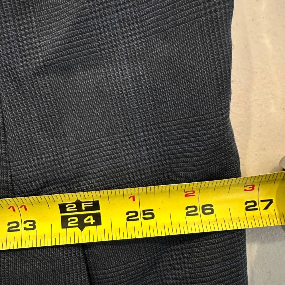Vintage Burberrys Mens Navy Plaid Blazer‎ Suit Jacket Sport Coat Wool Old Money
